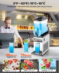 VEVORCommercial Slushy Machine 15L Margarita Smoothie Frozen Drink Slushie Maker