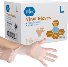 Med PRIDE Vinyl Gloves| 4.3 mil Thick, Powder-Free, Non-Sterile, Heavy Duty