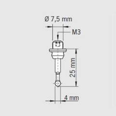 80.362.00 4mm Ruby Ball Styli,Ceramic Stem,Short Probe Tip for HAIMER 3D-Sensor