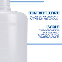 1 Pc Lab Squeeze Bottle, Plastic Boston Round Wash Bottles, 1000ml, 34oz