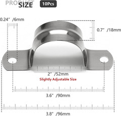 10Pcs 2 Inch Stainless Steel Conduit Clamps | Two Hole Strap, U Bracket Rigid…