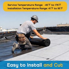 Pushglossy 30 ft x 20 Inches Epdm Rubber Roofing 30 X 20 Inches, Black