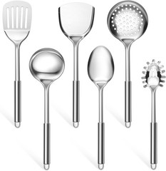 6-Piece Cooking Utensils Set, Stainl Steel Kitchen Utensils,