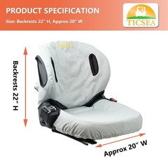 Durable 600D Oxford Cloth Forklift Seat Cover, Weatherproof, Fits 22″H x 20″W Ba