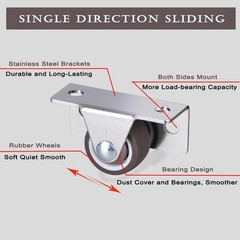 1-1/4 Inch Small Low Profile Casters Wheels Set of 4, Mini Side Mount Brown