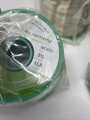SN100C NC601 Lead Free Solder Wire, .048″, 3% Flux, FCT, Lot Of 4, (1 Lb Spools)