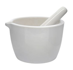Porcelain Mortar & Pestle Set, 25oz – Unglazed Grinding Surface – Eisco Labs