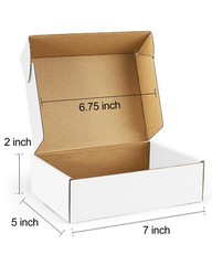 Small Mailing Boxes 50 Pack 7x5x2 Inches White Cardboard Shipping Supplies