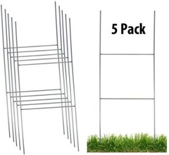 Sturdy Metal H Frame Wire Step Stakes for Yard Signs(10 x 24 inch)(Stakes Only)
