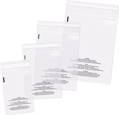 Clear Bags Resealable Suffocation Warning Poly OPP Cello Merchandise Bag 1.5 Mil