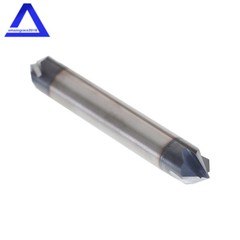 5Pcs 3/8″ 4 Flute 90 Degree Double End Carbide Chamfer Mill 2.5″ Overall Length
