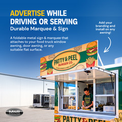 M&R Specialties – Add-on Fold-up and Down Concession Door Marquee or Sign