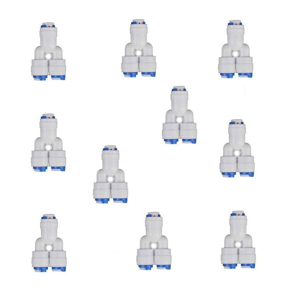 1/4 Inch OD Push To Connect Y Splitter 3-Way Tube Quick Connect Push Lock