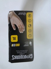 GLOVEPLUS Gloveworks Clear Vinyl Industrial Gloves, Box of 100, Size XL
