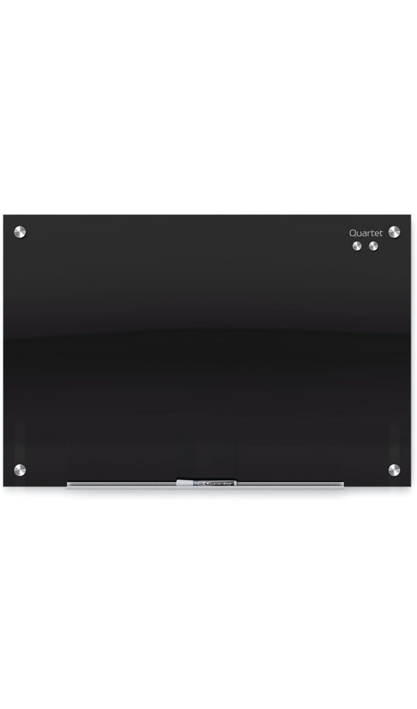 Frameless Black Glass Dry Erase Board Large Splicing Magnetic Tempered for Wall