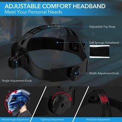 TRQWH Shark Design Auto-Darkening Welding Helmet with Wide View and LED Light