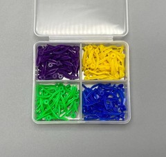 1000pc Dental Plastic Wedges XS/S/M/L Interdental Hole Matrix Contoured Assorted