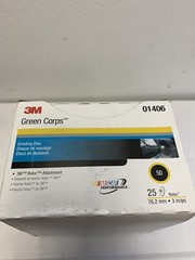 3M™ 01406 Green Corps™ Roloc™ Disc 3M 1406 3 inch, 50YF Grit , 25 discs per box
