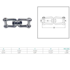 Marine Stainless Steel T316 JAW JAW Swivel Shackle Anchor Connector Flush Pin