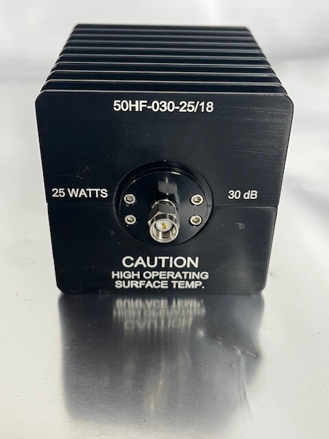 JFW INDUSTRIES 50HF-030-25/18, 30dB Attenuator, 25 Watts .01 – 18 GHZ, SMA