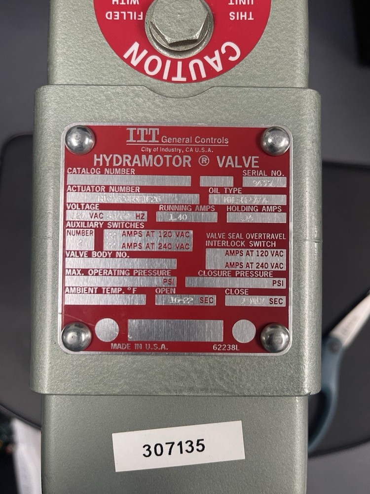 H10A620B5F1F26 ITT General Controls Hydramotor Gas Valve Actuator NOS