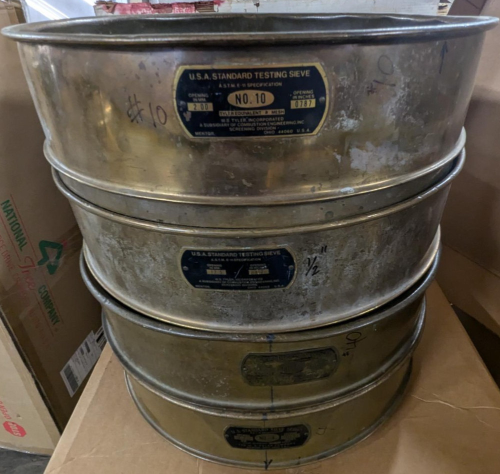 18″ USA Standard Testing Sieve Brass, Size No. 40,10,4,1/2