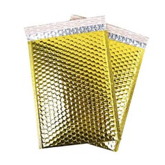 Gold Metallic Glamour Mailers Bubble Envelopes #0 6×10 Inches Pack of 50 Pieces