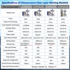 100W JPT E2 Mopa Fiber Laser Marking Machine Laser Engraver & Rotary Axis US