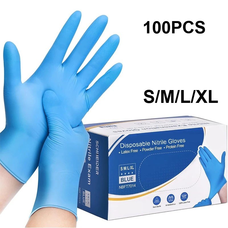 100 Blue/Indigo Nitrile Exam Gloves 4mil Latex-Free Powder-Free Medical