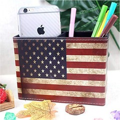 DreamsEden Pen Holder, 5.9 × 2.76 × 4.3 inches, American Flag Rectangle