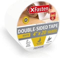 XFasten Double Sided Sticky Tape, Removable, 4-Inches x 20-Yards, Single Roll…