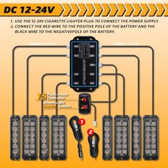 ELECHOI 8-pcs Ultra Slim Amber White LED Emergency Flashing Warning Strobe
