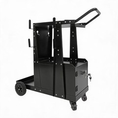 Welding Cart Lockable Cabinet, 2 Tier Heavy Duty Welder Cart for Mig Welder with