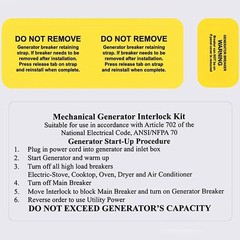 Generator interlocking kit compatible Cutler Hammer BR Fit series 150 & 200 amps