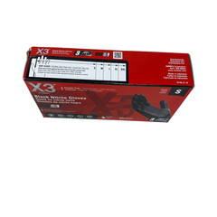 Ammex X3 BX342100 Nitrile Industrial Latex Disposable Gloves S, Black – 100 Pcs