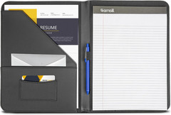 Contrast Stitch Faux-Leather Padfolio, Business Portfolio for Men and Women, Res