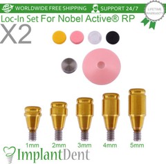 2x Dental Straight Loc-In Attachment Premium Kit Regular Platform Hex 2.65mm
