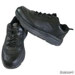 Skechers Men’s Ultra Go Work Air Cooled Memory Foam Black Leather Sneakers 10.5