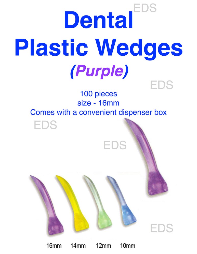 Dental Plastic Wedges – 100 pcs – size ( Purple 16mm )