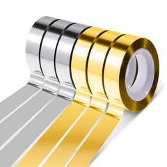 6 Rolls Metallic Mirror Tape, Gold & Silver 1/2 Inch Adhesive Mirror Tape Pol…