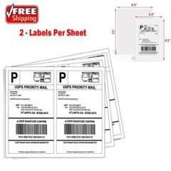 200-10000 8.5×5.5 Shipping Address Labels Half Sheet Self Adhesive for Laser ink