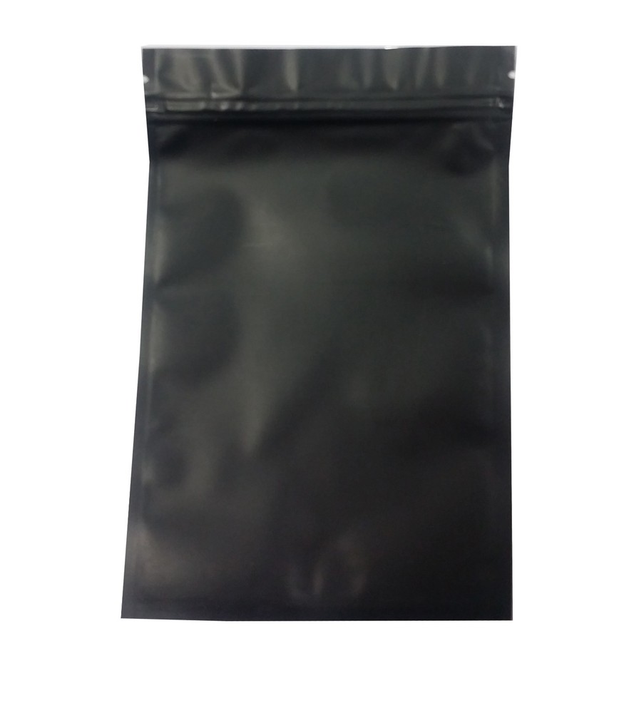 100 Flat Black Plastic Poly Zip Lock Bags Pouches 7x10cm (2.7×3.9″) Matt