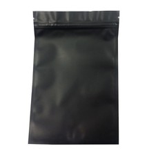 100 Flat Black Plastic Poly Zip Lock Bags Pouches 7x10cm (2.7×3.9″) Matt