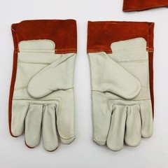 MCR Safety 4921 Welders Leather Gloves Size Large Red Ram Premium Cowhide 2 Pair