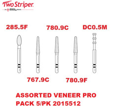 Premier Dental Two Striper® Diamond Burs Assorted Veneer ProPack 5/pk USA
