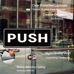 RAMIEYOO Push Pull Sticker Sign,6 Pack Push Pull Signs for Glass Doors and Ot…
