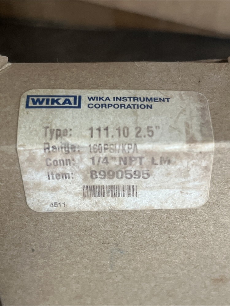 NOS Wika Gauge 8990595 WIKA 111.10 Pressure Gauge, 0-160 PSI, 2.5″ Dial