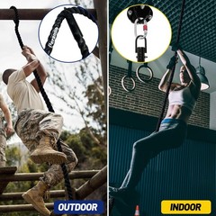 100% Polyester Climbing Rope with Hooks – Heavy Duty 1000LBS Load Capacity, 1…