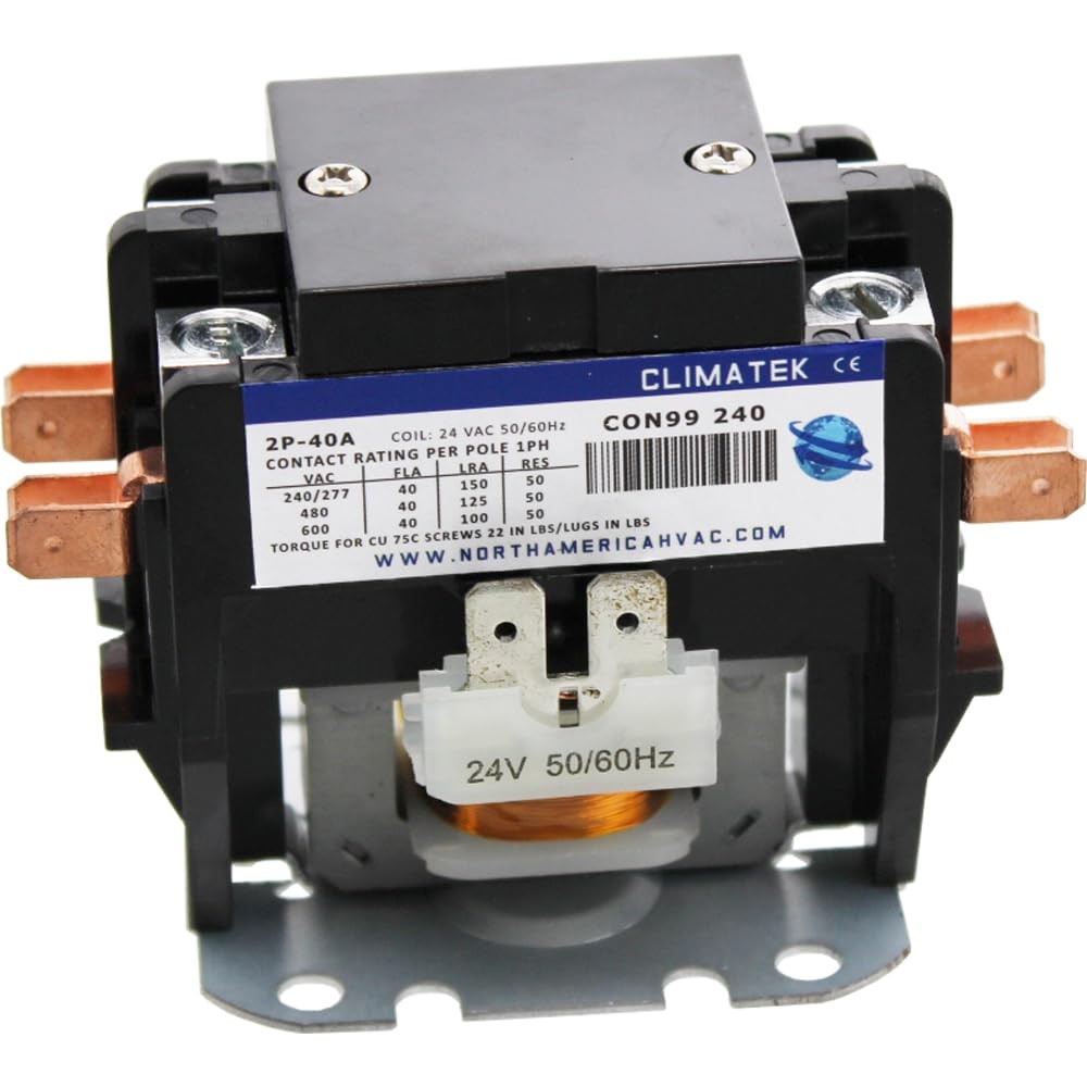 2 Pole AC Contactor 40Amp 24V Coil Heavy Duty Air Conditioner Definite Purpose