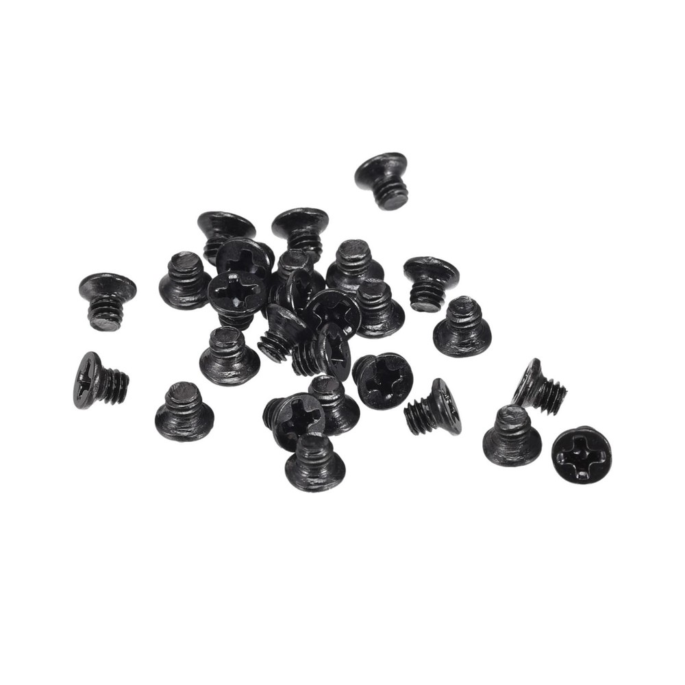 M2.5 x 3mm Phillips Flat Head Screws Carbon Steel Machine Screws Black 500pcs
